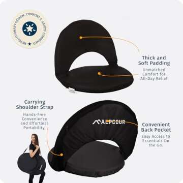 Alpcour Folding Stadium Seat - Deluxe Waterproof Outdoor Chair