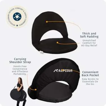 Alpcour Folding Stadium Seat - Deluxe Waterproof Outdoor Chair