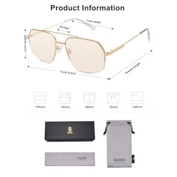 Trendy Aviator Sunglasses for Men and Women by SOJOS
