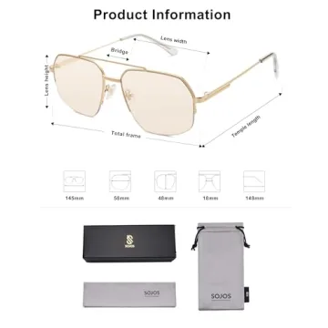 Trendy Aviator Sunglasses for Men and Women by SOJOS