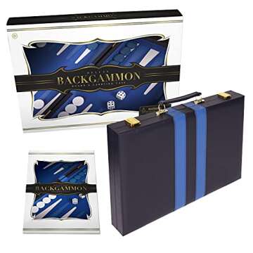 Backgammon Set 11 inch, Small - Classic Board Game for Adults and Kids with Premium Leather Case - I...