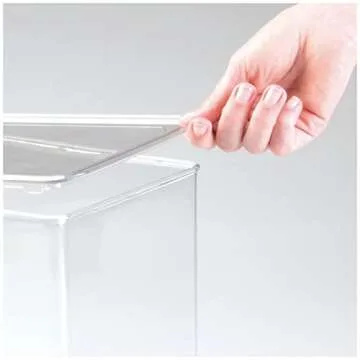 mDesign Set of 6 Shoe Storage Boxes — Stackable Plastic Shoe Boxes for Wedges, Pumps, Athletic Shoes — Practical Storage Box with Lid — Clear