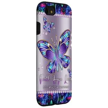 iPhone SE (2020) / 7 / 8 Raise Fibromyalgia Awareness Butterfly Metal Pattern Case