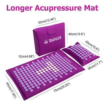 TUYOI Acupressure Mat and Pillow Set,Natural Coconut Palm,Eco-Friendly Acupressure Body Mat for Back...