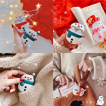 Cute Christmas Snowman Airpods Case for Girls and Women