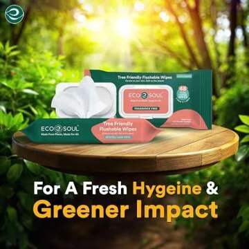 ECO SOUL Bamboo Flushable Wipes - Eco-Friendly, Hypoallergenic 384 Count