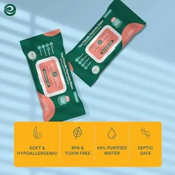 ECO SOUL Bamboo Flushable Wipes - Eco-Friendly, Hypoallergenic 384 Count