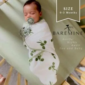 BAREMINE Newborn Swaddle - Baby Swaddles 0-3 Months - 3 Pack Premium Cotton Swaddle Blankets - Baby ...