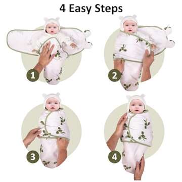 BAREMINE Newborn Swaddle - Baby Swaddles 0-3 Months - 3 Pack Premium Cotton Swaddle Blankets - Baby Gifts for Boys Girls - Gender Neutral Baby Gift - Velcro Swaddle - Baby Wrap -100% Cotton