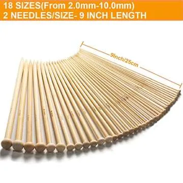 36PCS BetyBedy Bamboo Knitting Needles Set for All Creators