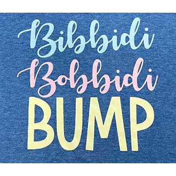 Bibbidi Bobbidi Bump Shirt for Women Funny Letter Print T Shirt Summer Short Sleeve Casual Tee (Blue,L)
