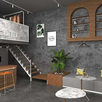 3yecao 24"×354" Thick Grey Blue Concrete Wallpaper Peel and Stick 3D Wide Waterproof Dark Blue Gray Concrete Cement Contact Paper Vinyl Matte Adhesive Sticker for Bathroom Living Room Bedroom Walls