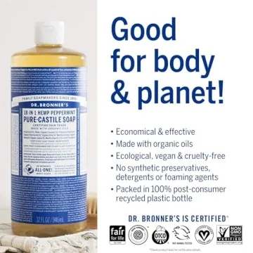 Dr. Bronner's Peppermint Soap - Eco-Friendly 18-in-1 Cleaner
