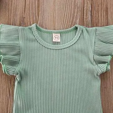 Thorn Tree Newborn Baby Girl Clothes Set Fly Sleeve T-Shirt Elastic Waist Shorts Bodysuit Headband Infant 3Pcs Outfits Suit 0-24 M …