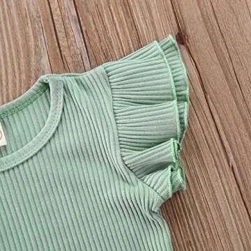 Thorn Tree Newborn Baby Girl Clothes Set Fly Sleeve T-Shirt Elastic Waist Shorts Bodysuit Headband Infant 3Pcs Outfits Suit 0-24 M …