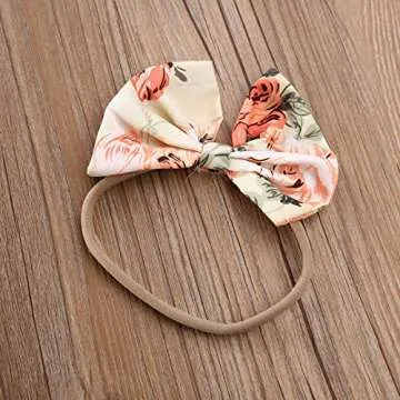 Thorn Tree Newborn Baby Girl Clothes Set Fly Sleeve T-Shirt Elastic Waist Shorts Bodysuit Headband Infant 3Pcs Outfits Suit 0-24 M …