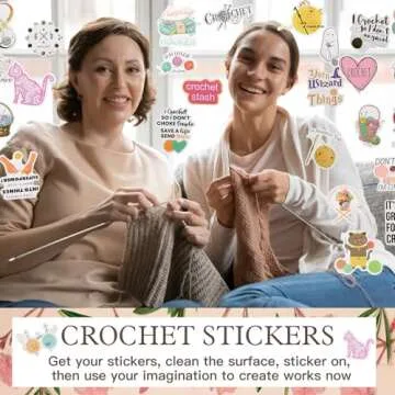 Silipull 200 Pcs Crochet Stickers for Artistic Expression