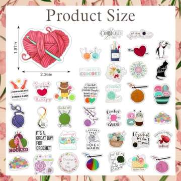 Silipull 200 Pcs Crochet Stickers for Artistic Expression
