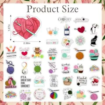 Silipull 200 Pcs Crochet Stickers for Artistic Expression