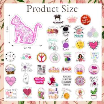 Silipull 200 Pcs Crochet Stickers for Artistic Expression
