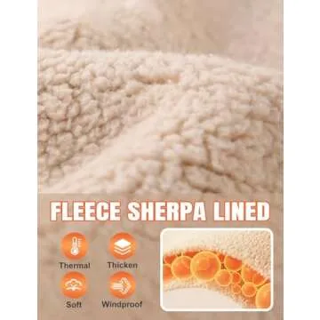 Flygo Men's Warm Fleece Sherpa Lined Casual Pullover Crewneck Sweatshirt T-Shirt (Large, Grey)