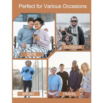 Flygo Men's Warm Fleece Sherpa Lined Casual Pullover Crewneck Sweatshirt T-Shirt (Large, Grey)