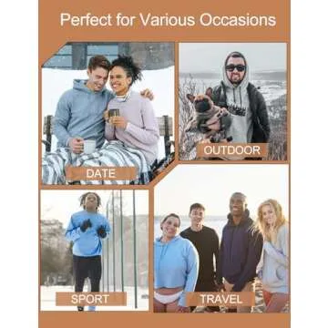 Flygo Men's Warm Fleece Sherpa Lined Casual Pullover Crewneck Sweatshirt T-Shirt (Large, Grey)