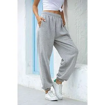 Stylish Women's High Waisted Jogger Sweatpants with Pockets