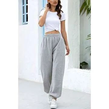 Stylish Women's High Waisted Jogger Sweatpants with Pockets