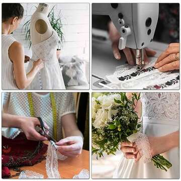 40 Yards White Lace Ribbon Gift Wrapping Wedding Lace Ribbon Dress Decoration Sewing Crafts Lace Cro...