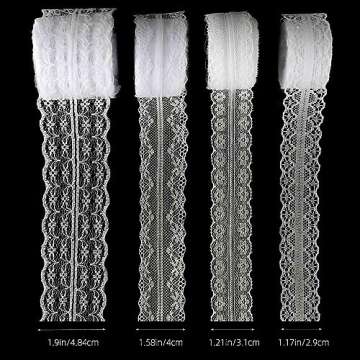 Elegant 40 Yards White Lace Ribbon for Weddings & Crafts