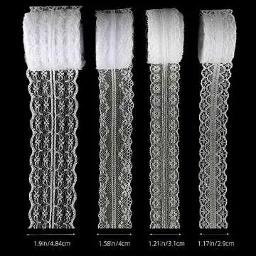 Elegant 40 Yards White Lace Ribbon for Weddings & Crafts