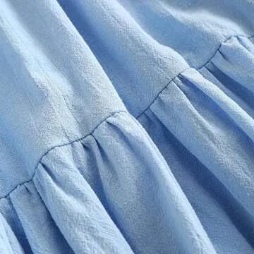 ZAFUL Women's Casual V Neck Summer Mini Dress Spaghetti Strap A-Line Short Dresses Backless Solid Color Sundress (A-f Blue,S)