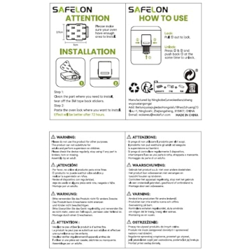 SAFELON Baby Safety Oven Lock, Easy Installation & Heat-Resistant