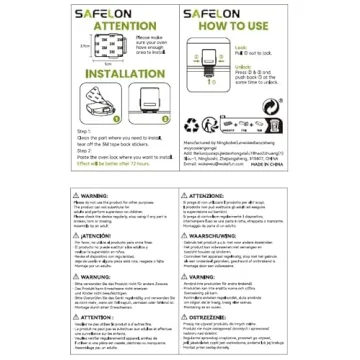 SAFELON Baby Safety Oven Lock, Easy Installation & Heat-Resistant