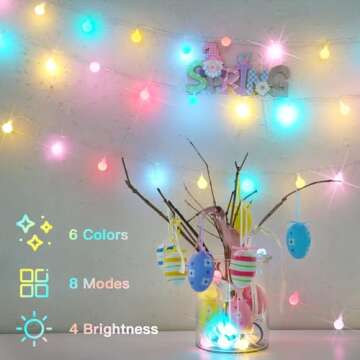 Suddus 33ft 100 LED USB Pastel String Lights with Remote Control