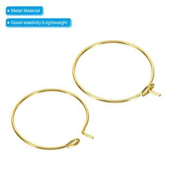 PATIKIL 20mm Wine Glass Charm Ring, 100 Pack Metal Earring Beading Hoop Open Jump Rings for DIY Jewelry Earring Making, Golden