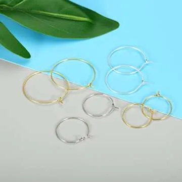PATIKIL 20mm Wine Glass Charm Ring, 100 Pack Metal Earring Beading Hoop Open Jump Rings for DIY Jewelry Earring Making, Golden