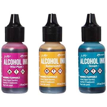 Ranger AAI-19787 Adirondack Alcohol Ink 1/2-Ounce, 3-Pack, Nature Walk, Wild Plum/Buttrscotch/Stream (Limited Edition)