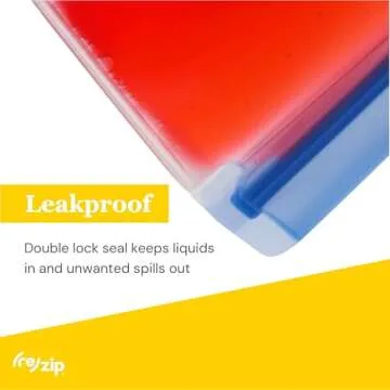 rezip 5-Pack Flat Reusable Lunch Bags | BPA-Free, Food Grade, Leakproof, Freezer and Dishwasher Safe | 5 Sandwich/Lunch Bags (3.5 Cup / 28-Ounce) | Multicolor