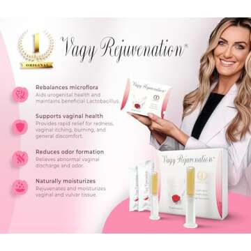 Vagy Rejuvenation® Herbal Gels for Vaginal Tightening, 10 Application Pack Natural Moisturizer for Dryness, pH Balance Support, Botanical Ingredients