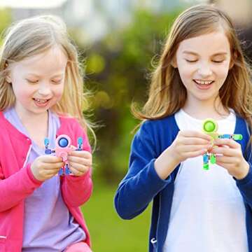 Hanaive 48 Pcs Robot Fidget Spinners Transformable Fingertip Gyro Chain Toy Deformable DIY Stress Relief Fidget Sensory Toys Adults Piñata Goodie Bag Birthday School Gift