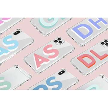 Custom Monogram Initial Phone Case Compatible with iPhone 16 15 14 13 Pro Max Plus Mini 12 11 Xs XR ...