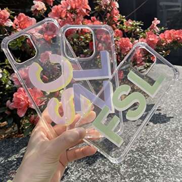 Custom Monogram Initial Phone Case Compatible with iPhone 16 15 14 13 Pro Max Plus Mini 12 11 Xs XR X 8 Plus 7 6s 6 Se 2020 Customized Personalized Clear Phone Cover Slim Soft