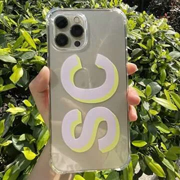 Custom Monogram Initial Phone Case Compatible with iPhone 16 15 14 13 Pro Max Plus Mini 12 11 Xs XR X 8 Plus 7 6s 6 Se 2020 Customized Personalized Clear Phone Cover Slim Soft