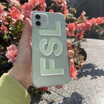 Custom Monogram Initial Phone Case Compatible with iPhone 16 15 14 13 Pro Max Plus Mini 12 11 Xs XR X 8 Plus 7 6s 6 Se 2020 Customized Personalized Clear Phone Cover Slim Soft