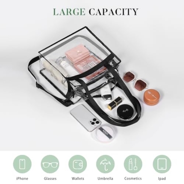 BAGAIL Clear Stadium Tote Bag with Adjustable Crossbody Strap