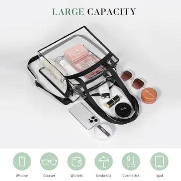 BAGAIL Clear Stadium Tote Bag with Adjustable Crossbody Strap