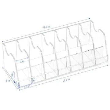NIUBEE Belt Organizer, Acrylic Belt Storage Holder for the Closet and Drawer, 7 Compartments Belt Box with Display Stand