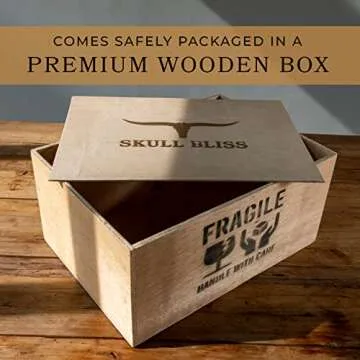 Skull Bliss - Authentic Real Taxidermy Hand-Crafted Buffalo Skull/Unique Real Bull Skull Wall Decor/Genuine Western Home Decor (Standard Horns)